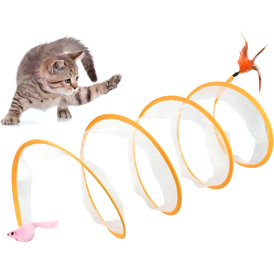 Multi-Sensory Spiral Tunnel Toy – for Active Indoor Cats - Equilibrium Pet