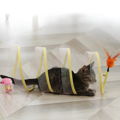 Multi-Sensory Spiral Tunnel Toy – for Active Indoor Cats - Equilibrium Pet