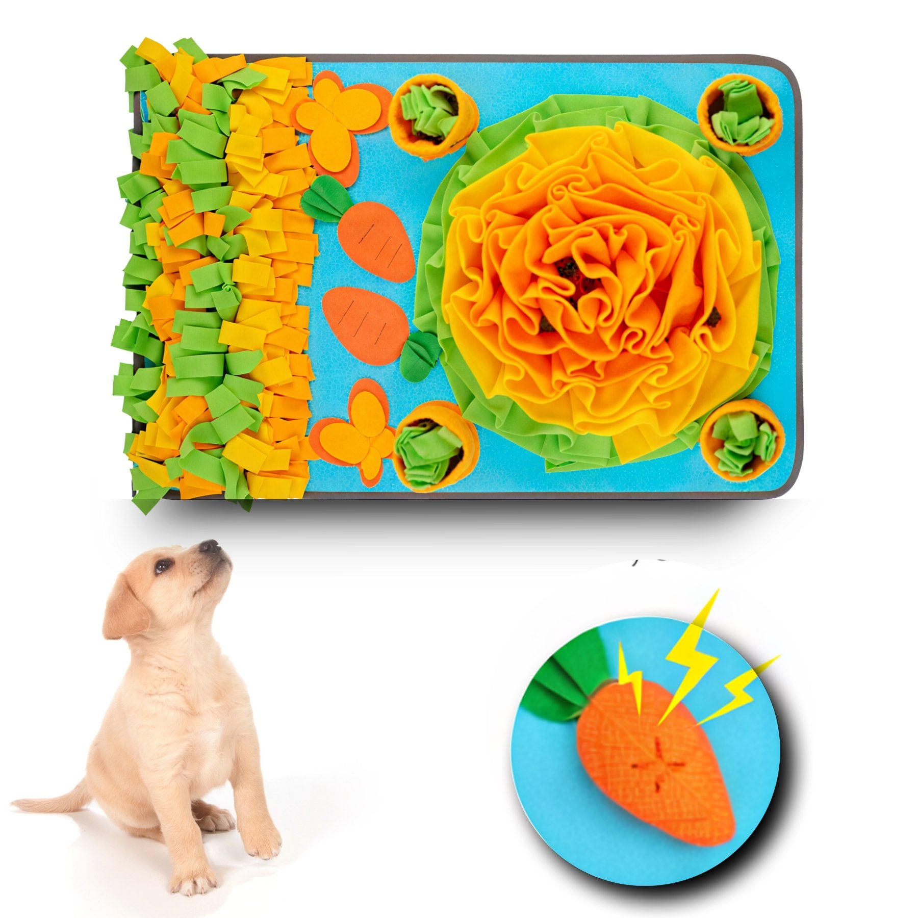 Large Dog Snuffle Mat Carrot Field - Equilibrium Pet